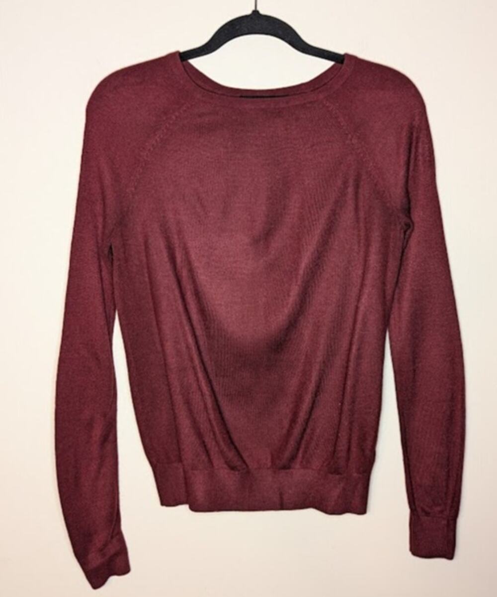 Forever 21 Women's Small Burgundy Sweater Preppy Academia Capsule Wardrobe Layer
